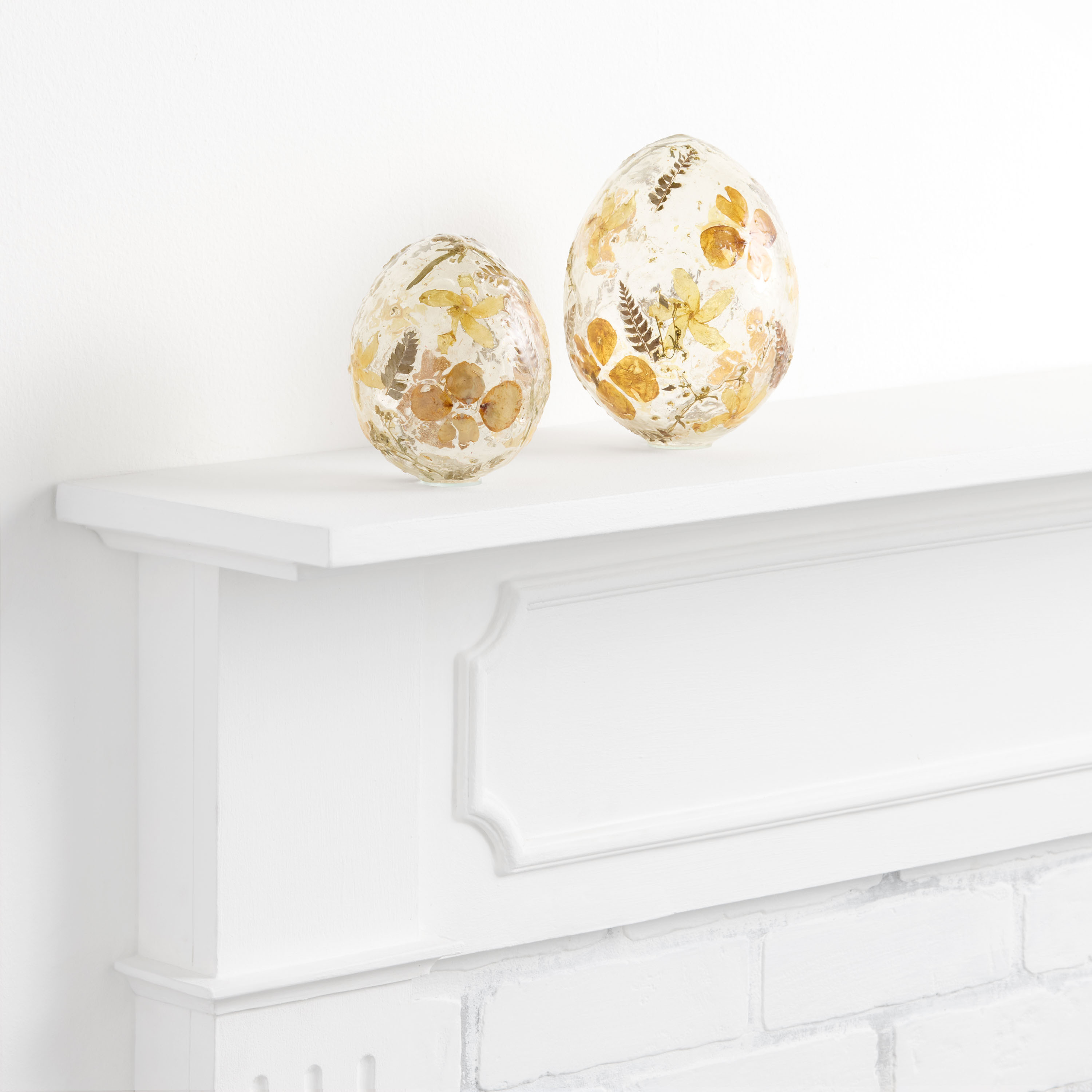 Handblown Glass Pressed Flower Egg Decor | World Market