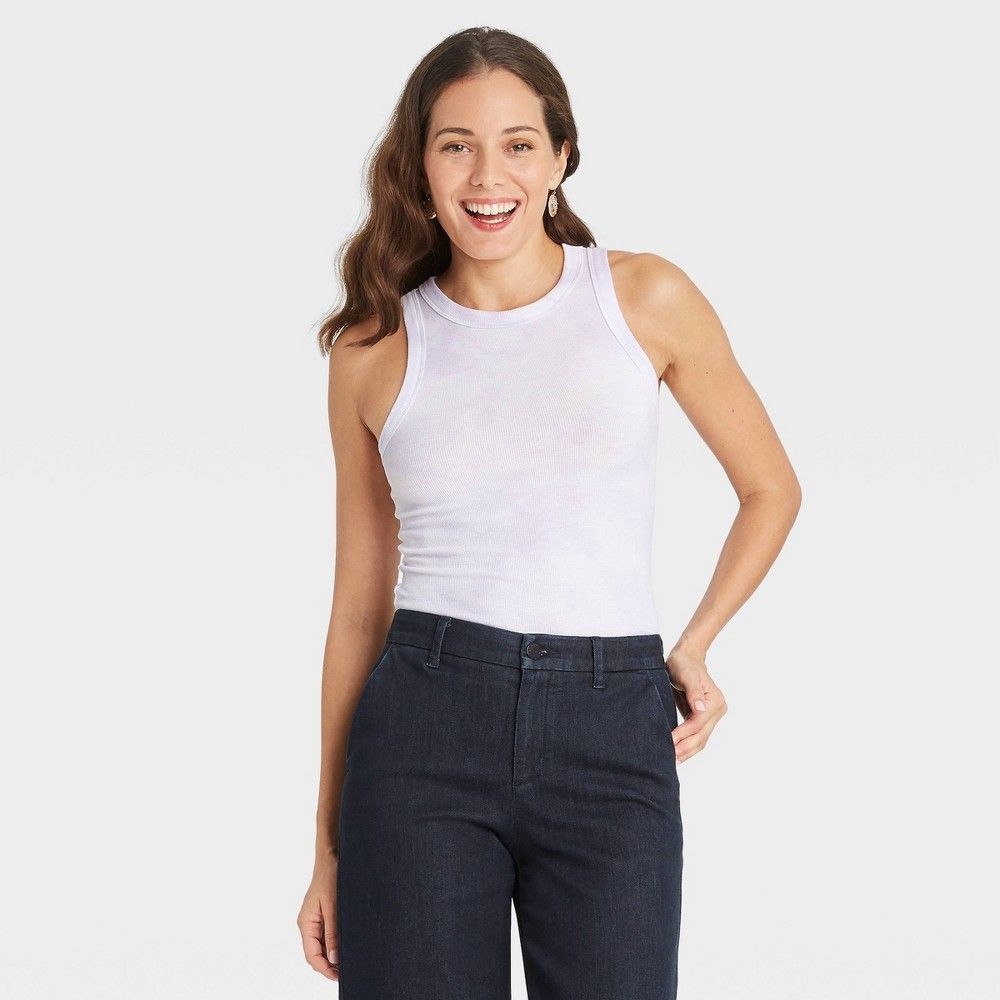 Women's Tie-Dye Slim Fit Rib Tank Top - A New Day™ | Target