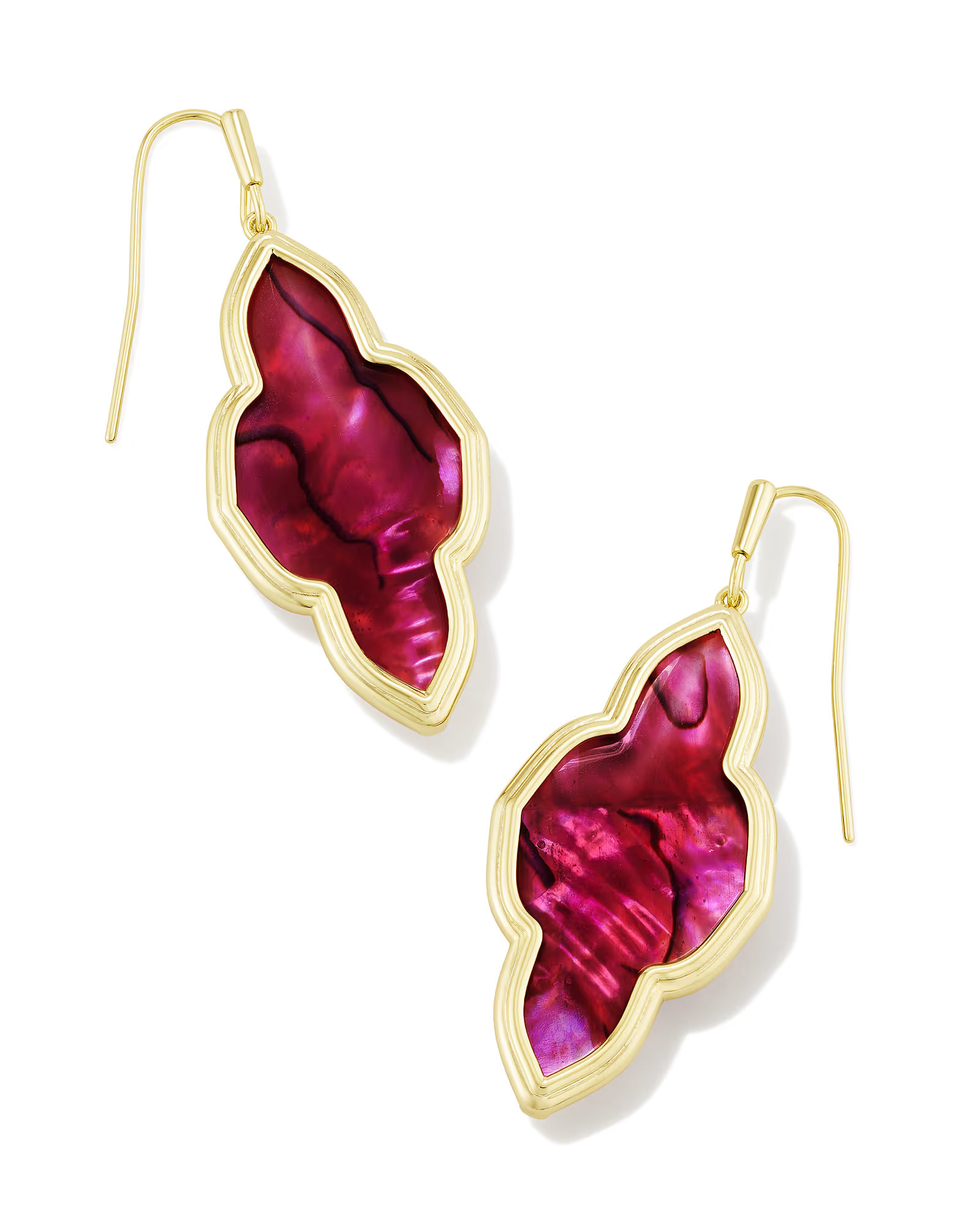Framed Abbie Gold Drop Earrings in Light Burgundy Illusion | Kendra Scott