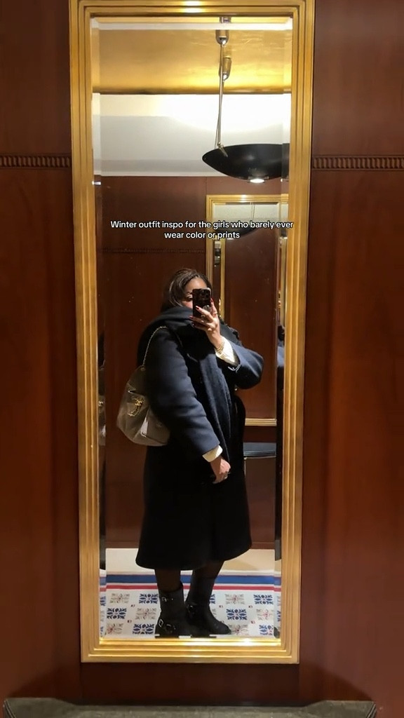 What winter style looks like for the girls who barely wear color or prints! All black outfits most of the time - black scarf, black wool coat, black boots. Linking this winter outfit idea below! … For more links to new years eve outfit, cozy sets, chilco maxi skirt, red light mask, cheirosa 67 perfume mist, valentines day decor, vacation outfits beach, bounce fleece funnel neck tunic, follow me on LTK! ✨

#LTKWorkwear #LTKgrwm #LTKootd