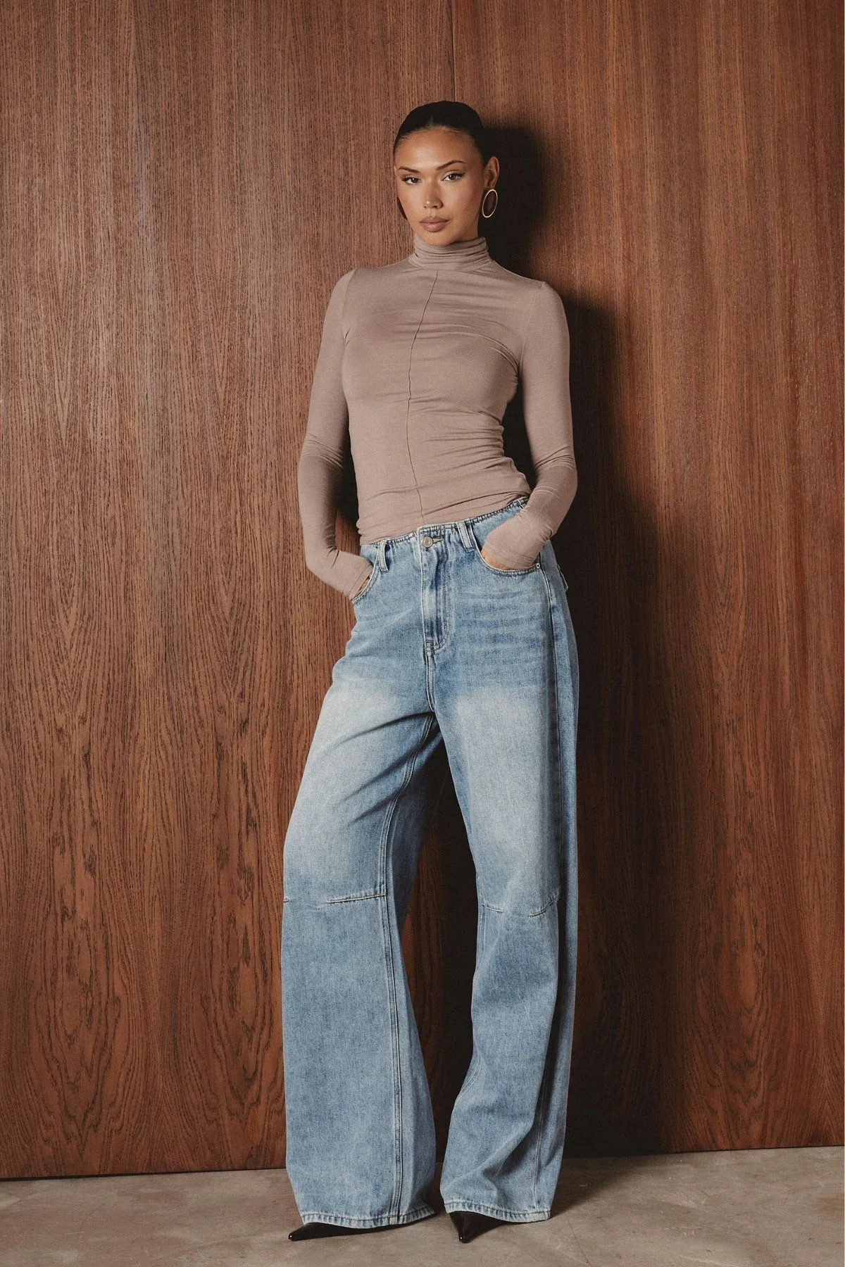 FRANKIE Blue Wide Leg Jeans | Noughts and Kisses