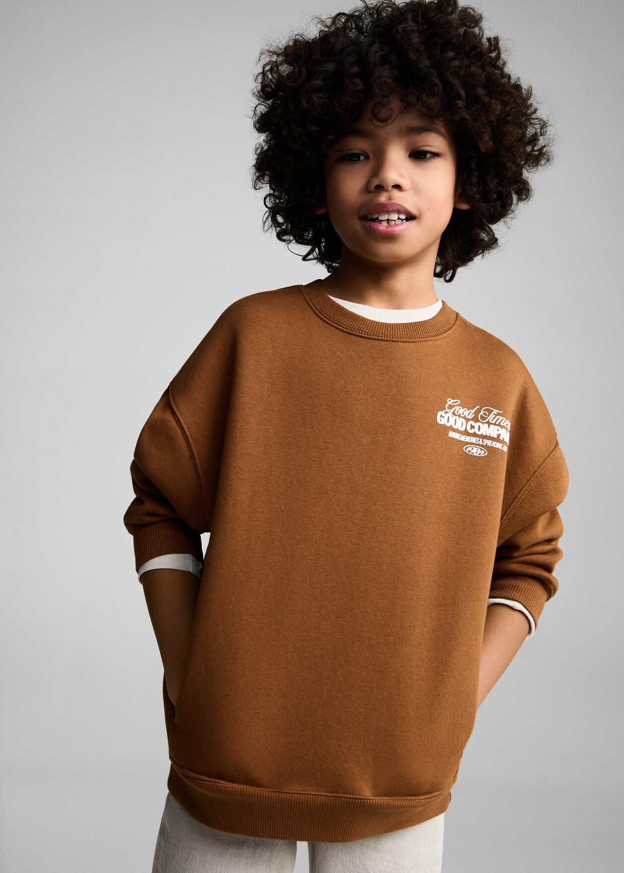 Message pattern sweatshirt - Kids | MANGO USA | Mango (US/MX/AU)