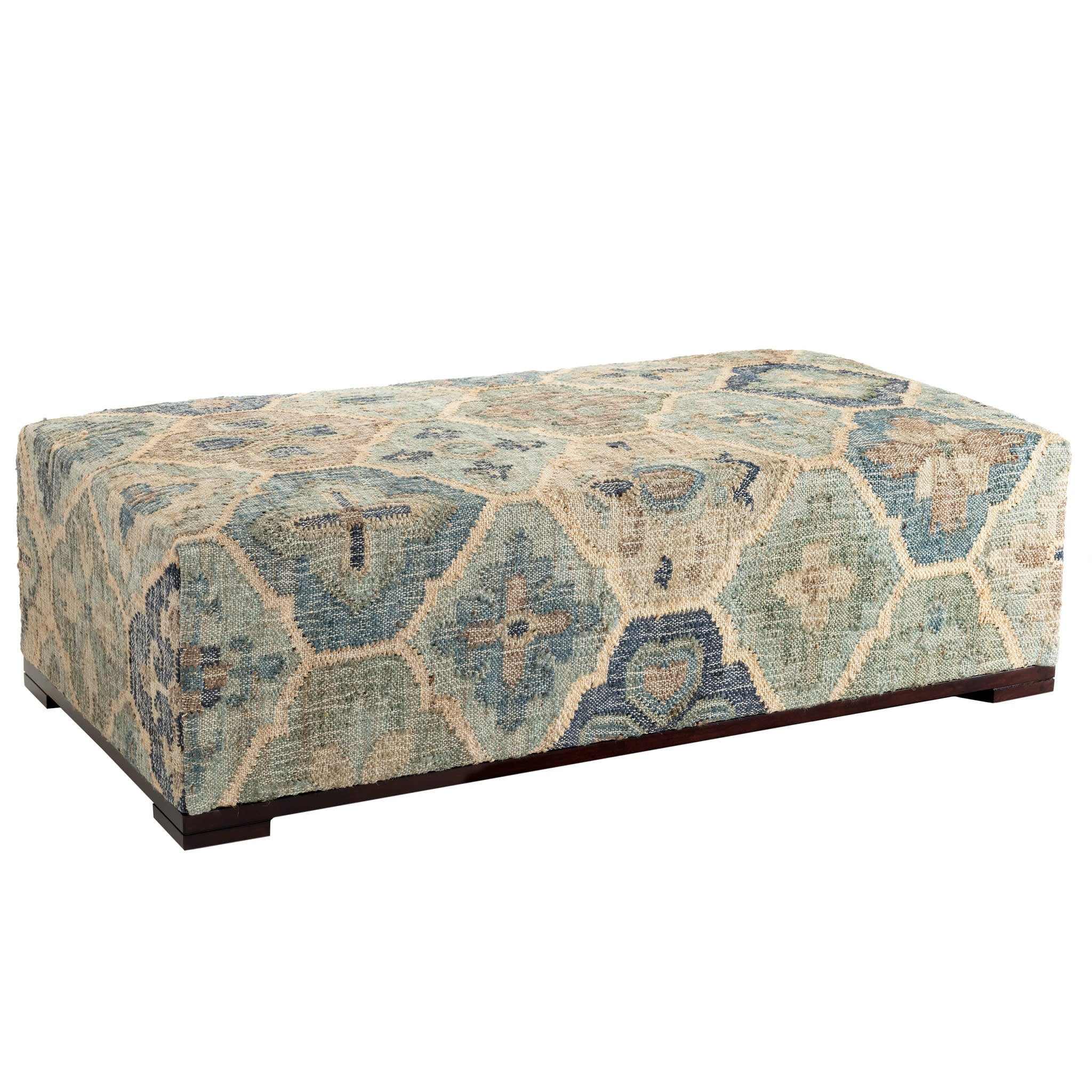 Pali Blue Rug Bench - Rectangle | Annie Selke