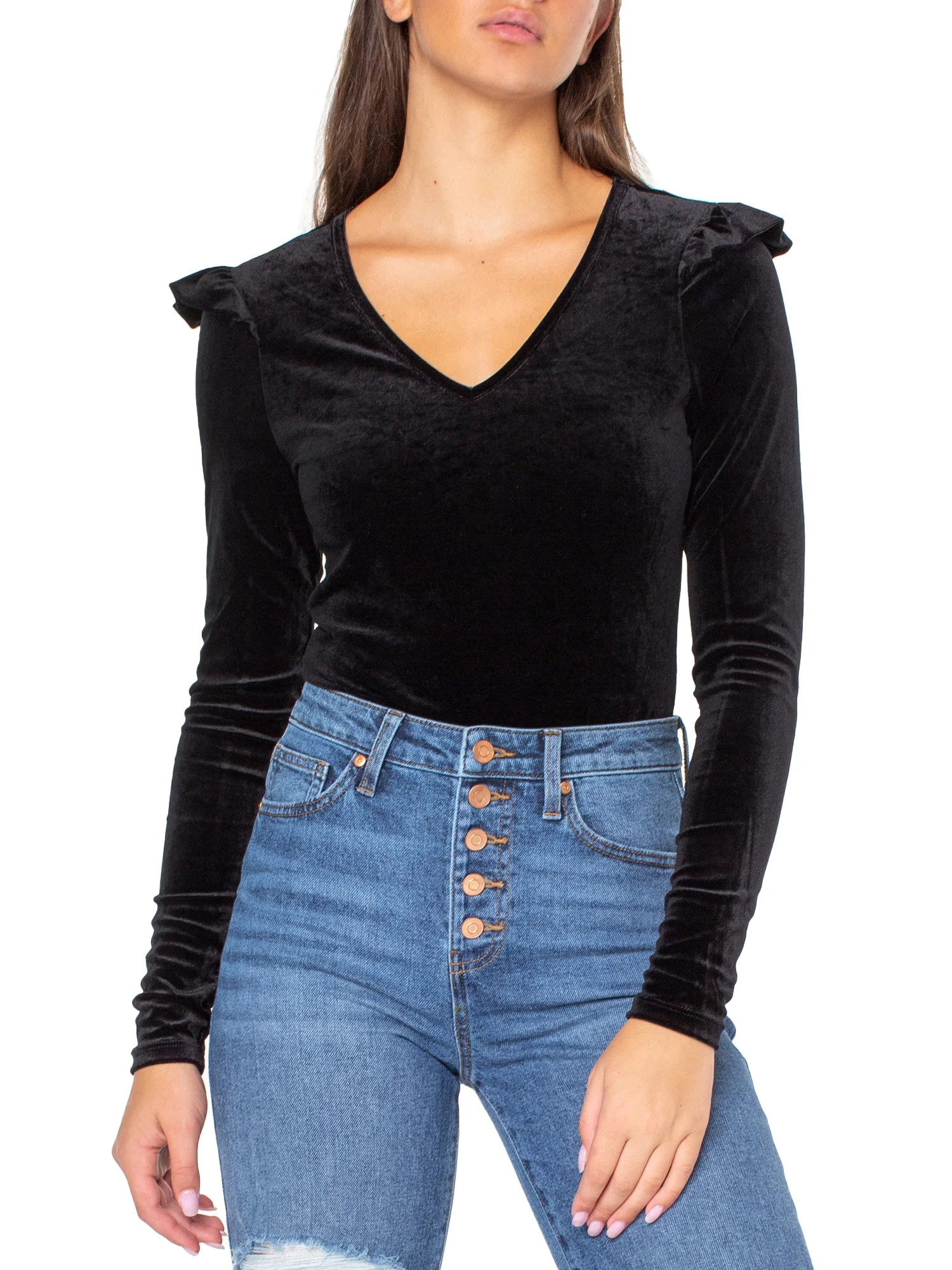 Celebrity Pink Women's Velvet Bodysuit | Walmart (US)