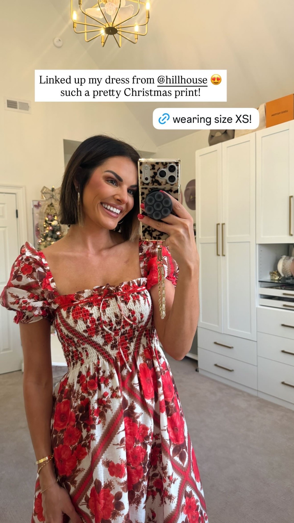 Linked my dress from Hill House 😍 such a pretty Christmas print!

Wearing size XS 

#LTKHoliday #LTKSeasonal