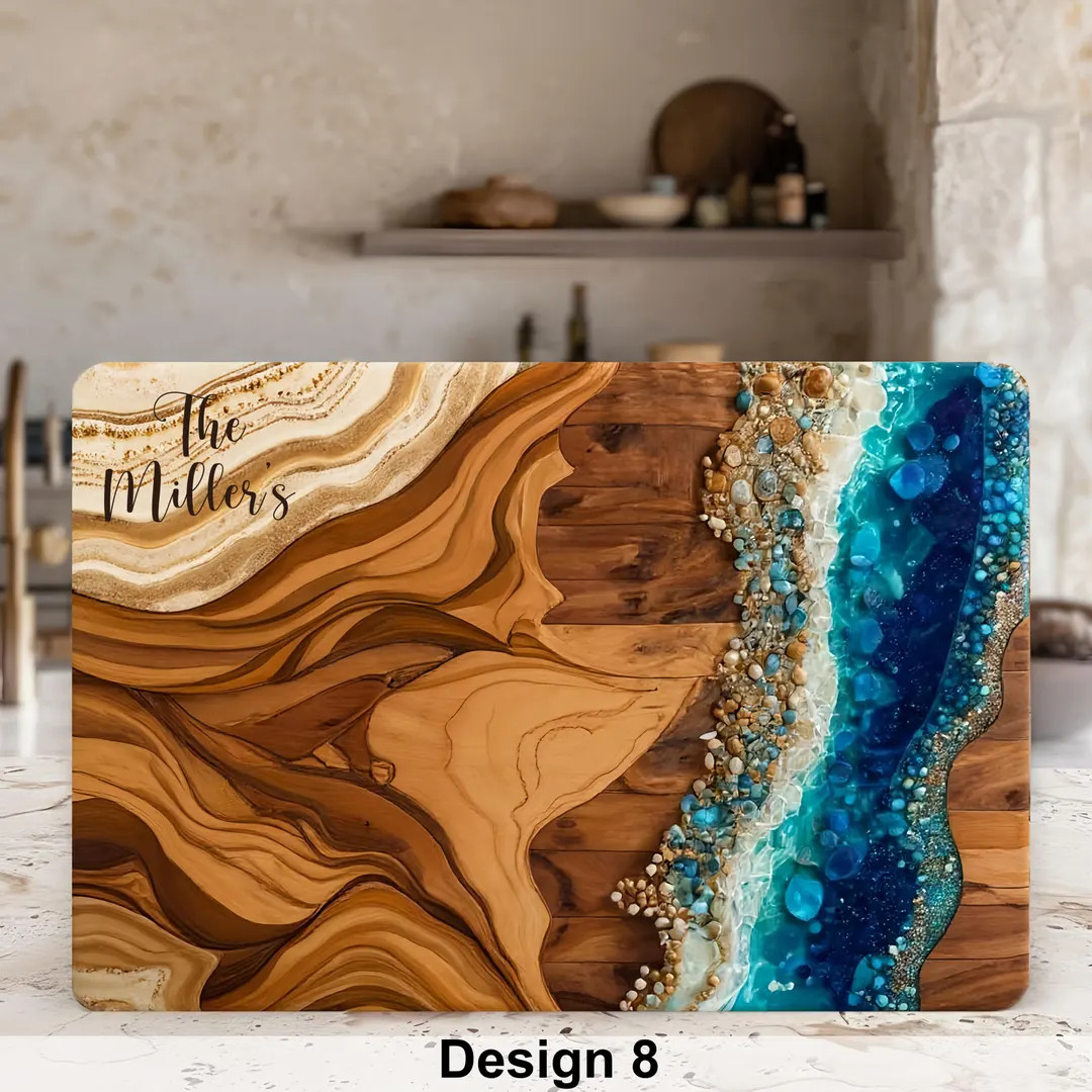 Personalized Glass Charcuterie Board Marble Wood Look Cutting Board Custom Chopping Board Realtor... | Etsy (US)