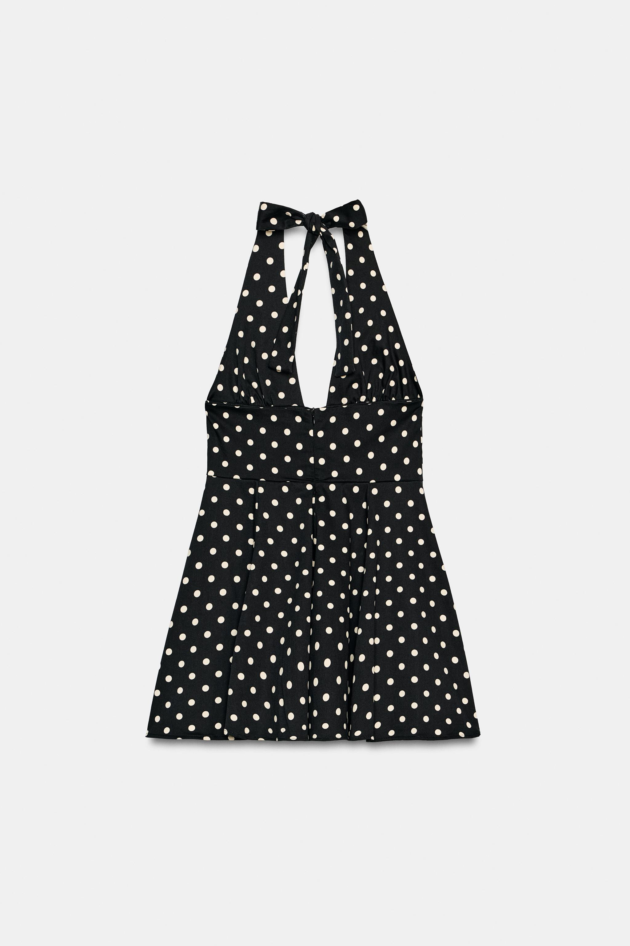 POLKA DOT CAPE SKIRT HALTER DRESS | Zara US