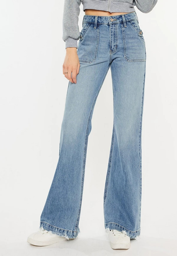 KanCan™ High Rise Tab Pocket Wide Leg Jean | Maurices