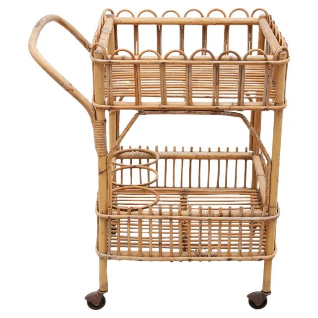 Bamboo Bar-Cart, 1950s, Italy | Chairish
