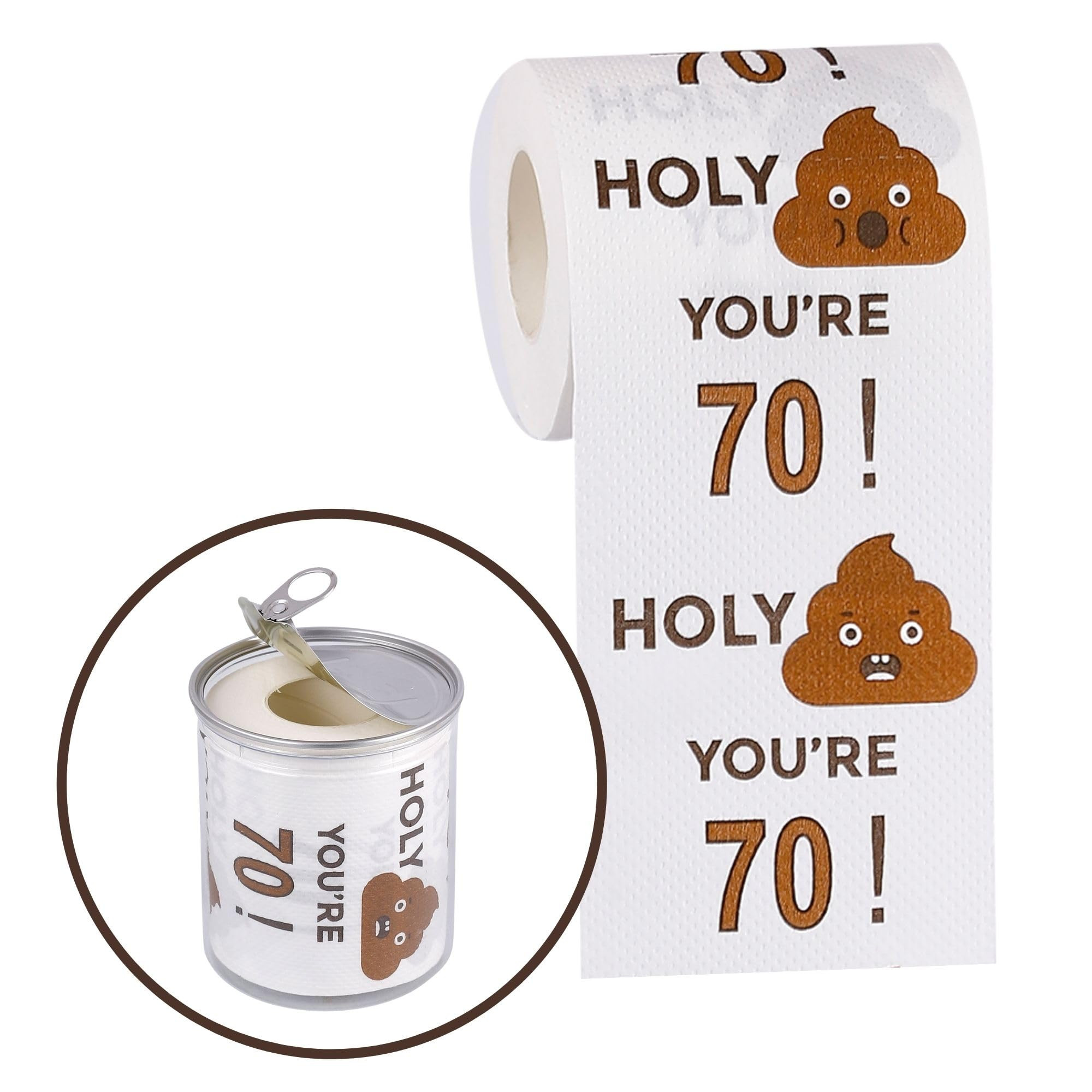 Happy 70th Birthday Gifts for Women and Men - 3-Ply Funny Toilet Paper Roll, 70th Birthday Decora... | Amazon (US)