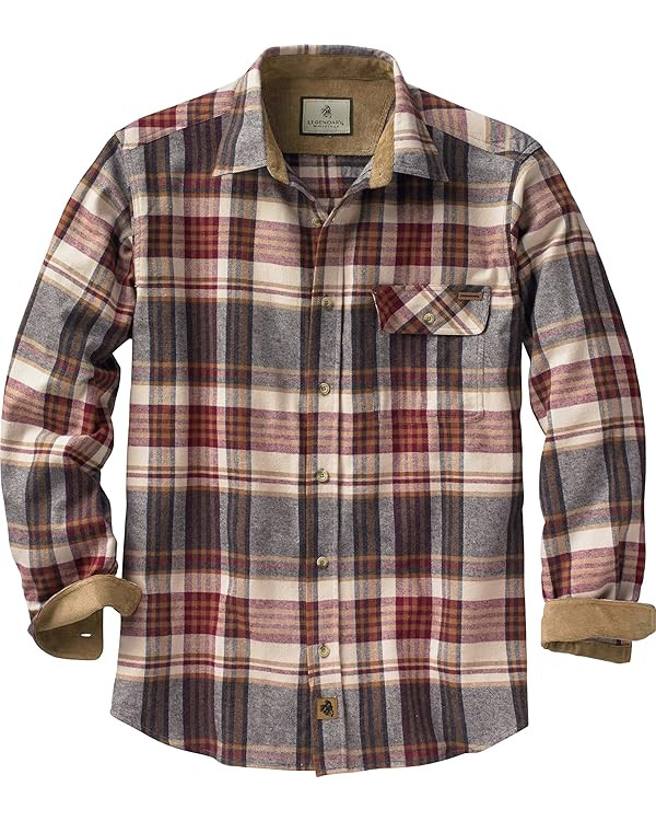 Legendary Whitetails Men's Buck Camp Flannel, Long Sleeve Plaid Button Down Casual Shirt, Corduro... | Amazon (US)