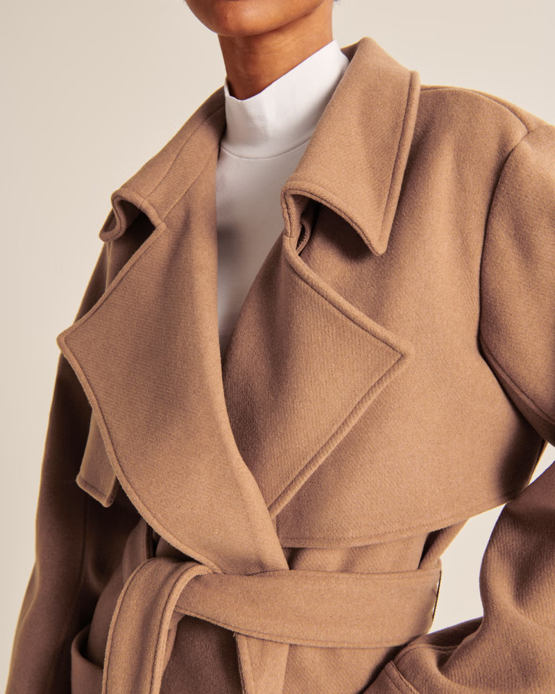 Wool-Blend Trench Coat | Abercrombie & Fitch (US)