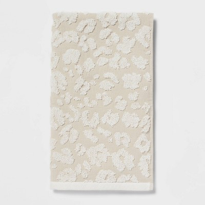 Performance Plus Hand Towel Cream Leopard - Threshold™: 100% Cotton, Jacquard Weave, Fade-Resistant, Machine Washable | Target