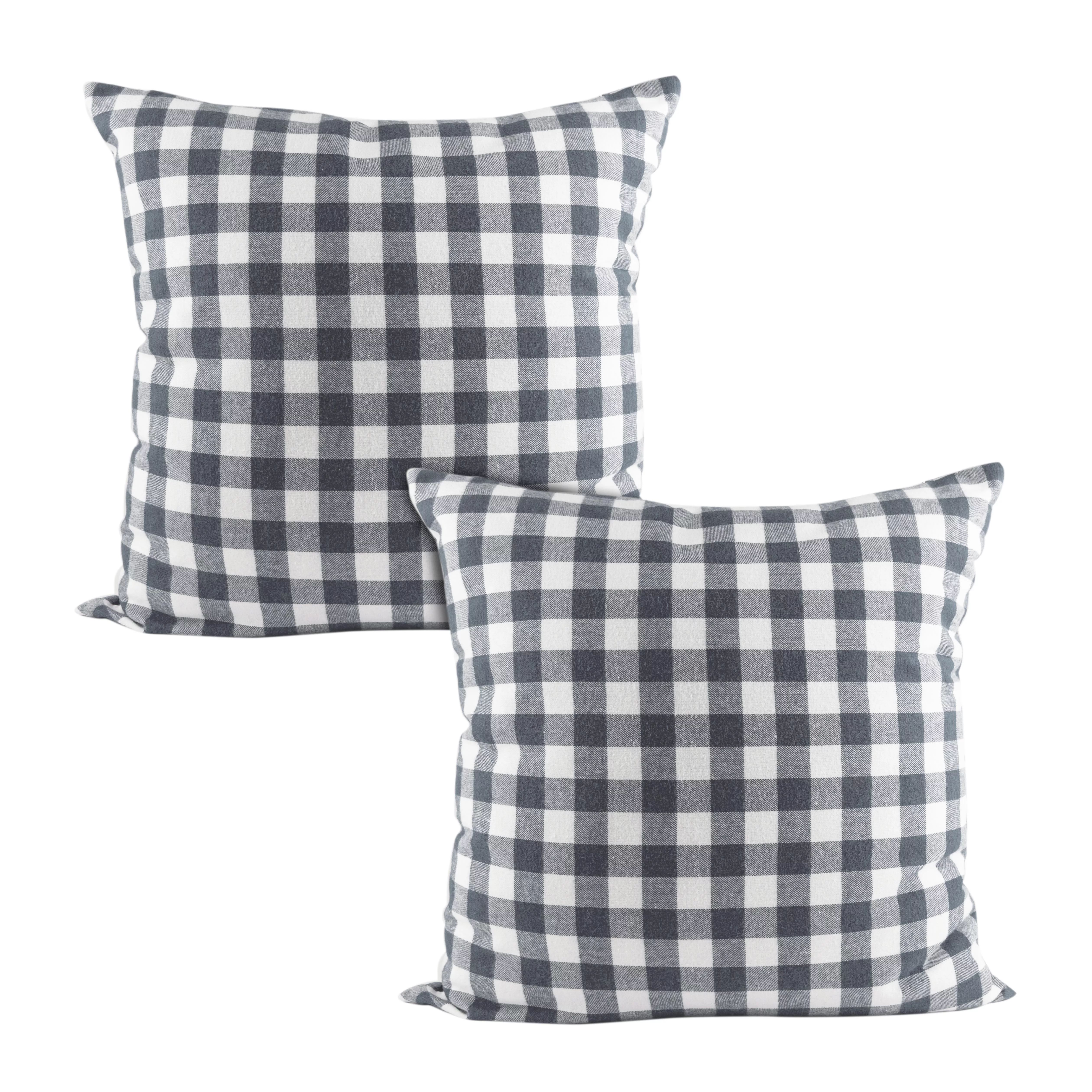 Mainstays Gingham Plaid Decorative Pillow Cover, 2 pack | Walmart (US)