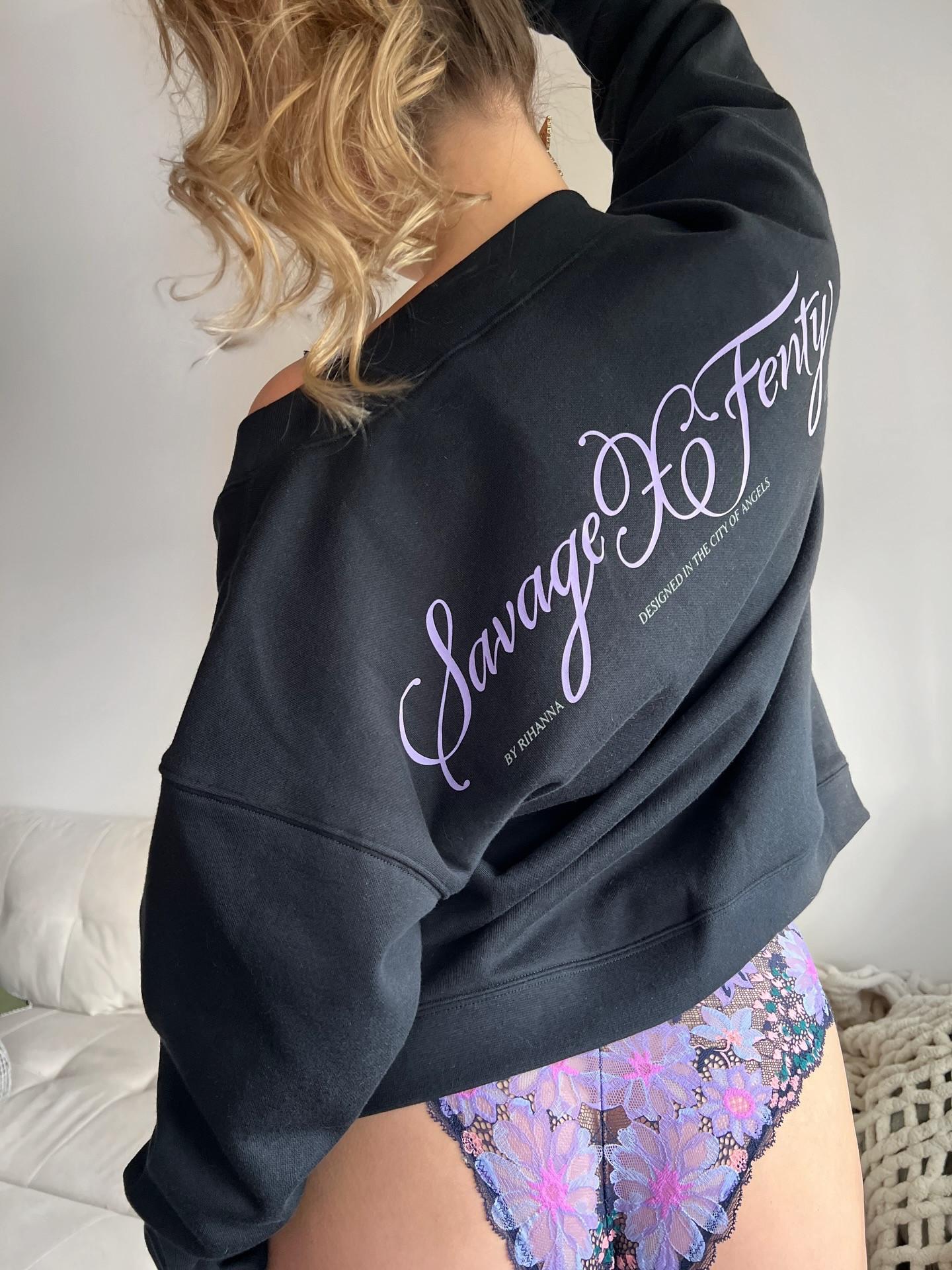 What the sweatshirt says @savagexfenty 💜 #savagexfentyambassador

#LTKootd #LTKdayinmylife #LTKselfcare