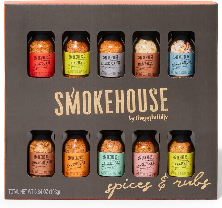 Smokehouse by Thoughtfully, Gourmet Grilling Spice Set in Mini Glass Bottles, Vegan and Vegetaria... | Amazon (US)