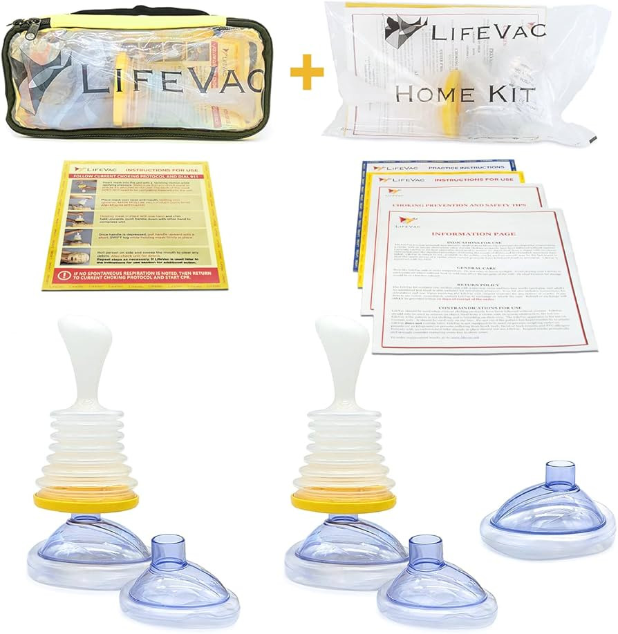 LifeVac Home & Yellow Travel Combo Kit - Portable Suction Rescue Device, First Aid Kit for Kids a... | Amazon (US)