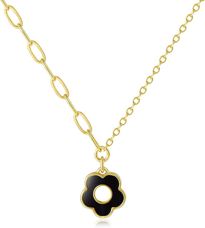 LANE WOODS Dainty Gold Necklaces: Pendant Necklace for Women Trendy Long Gold Plated Cute Choker ... | Amazon (US)