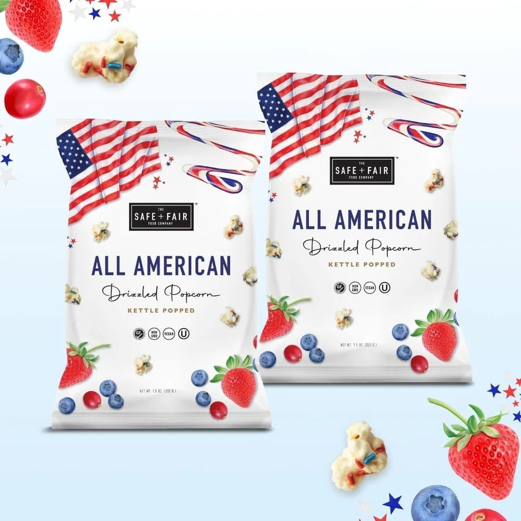 All American Drizzled Popcorn Pack | Safe + Fair