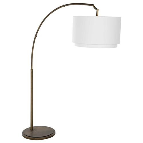 Gabby Ceasar Rustic Lodge Brushed Brass Iron Arched Floor Lamp | Kathy Kuo Home