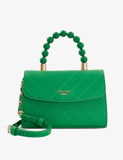 Beaded-handle mini faux-leather shoulder bag | Selfridges