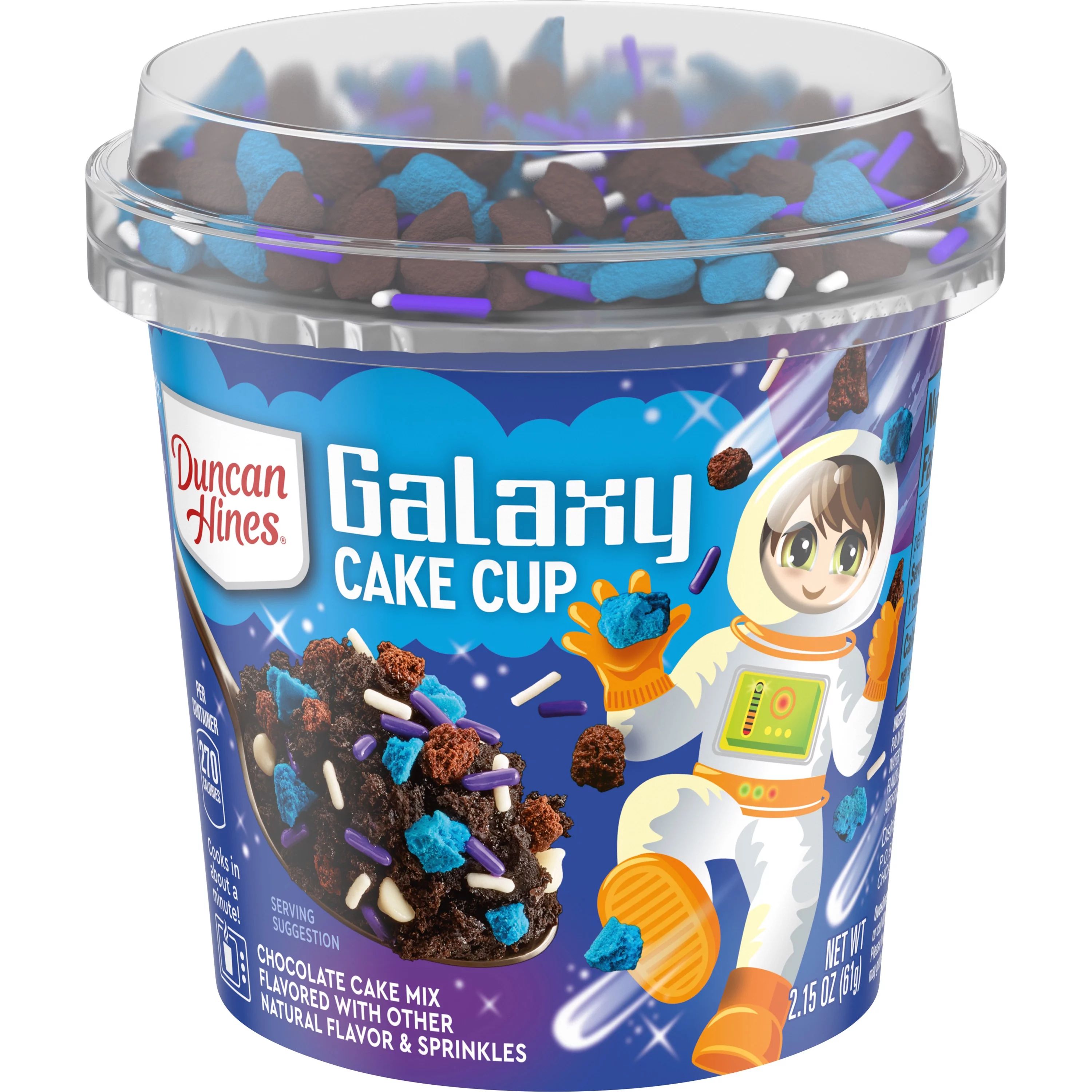 Duncan Hines Galaxy Cake Cup Chocolate Cake Mix with Sprinkles, 2.15 Oz | Walmart (US)