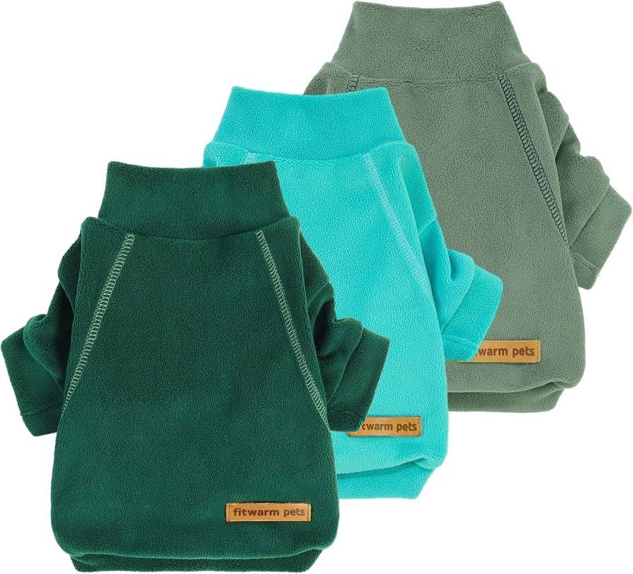Fitwarm 3 Pack Fleece Dog Sweater, Turtleneck Dog Sweatshirt, Dog Winter Clothes for Small Dogs B... | Amazon (US)