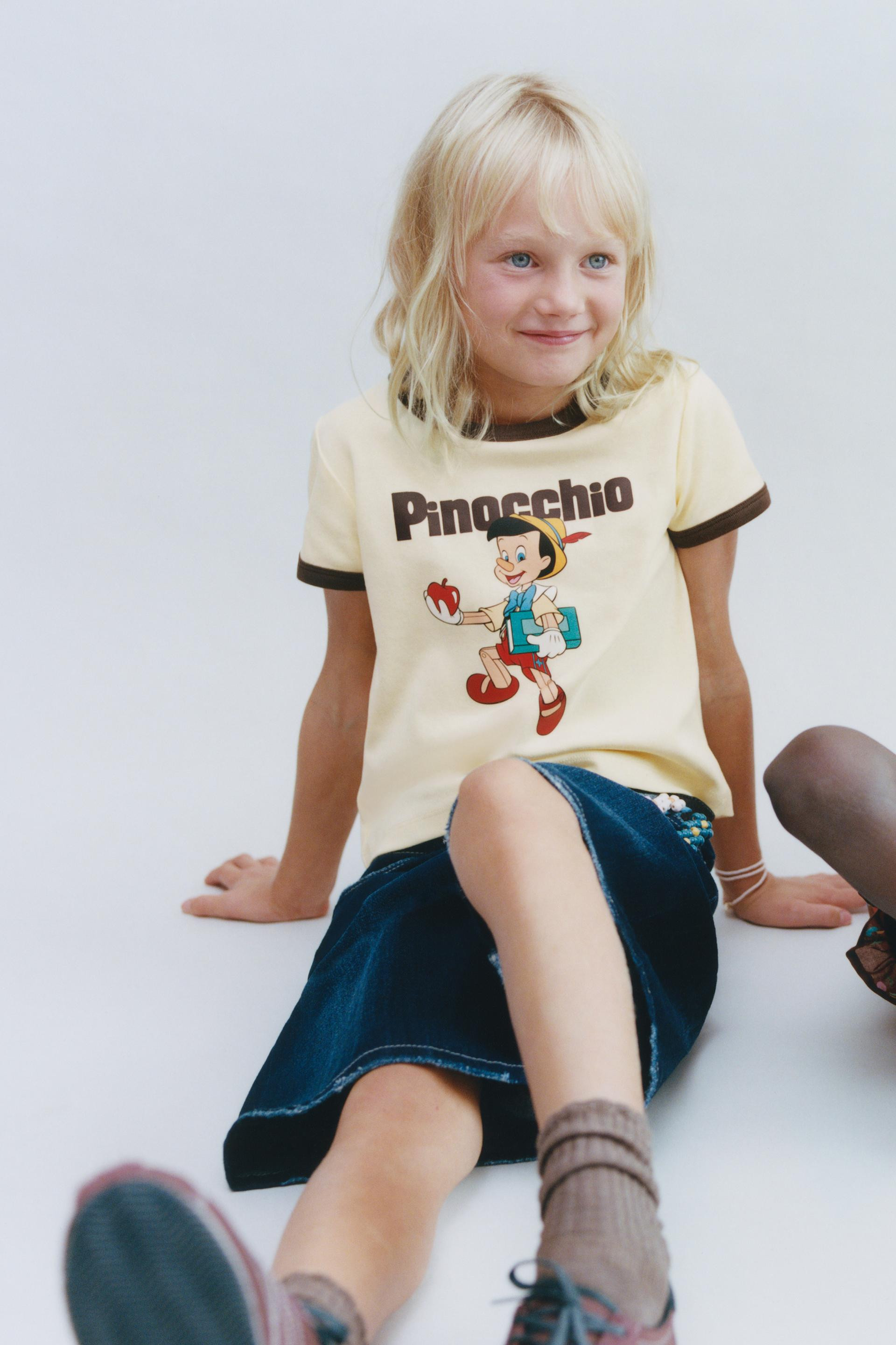 Zara - Pinocchio © Disney Print T-Shirt - Vanilla - 13-14 Years (64,6 Inches) - Kids | Zara US