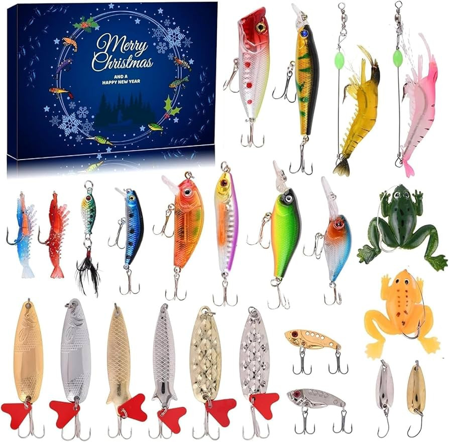 Fishing Advent Calendar 2025 Christmas Countdown, Lifelike Multi Jointed Swimbait Set, Advent Cal... | Amazon (US)