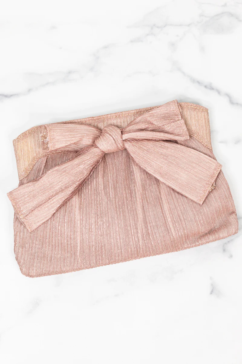 Violet Bow Clutch- Rose Gold | Avara