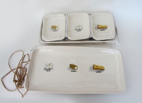 Rae Dunn by Magenta SET: Large+Medium Cheese Tray Platter+3 Appetizer Plates NEW  | eBay | eBay US