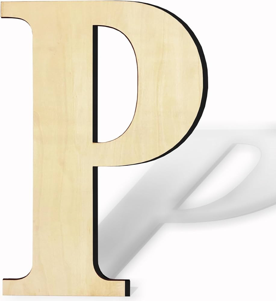 17 Inch Unfinished Wood Letter for Wall Decor, Paintable Thick Wooden Letter for DIY Craft Projec... | Amazon (US)