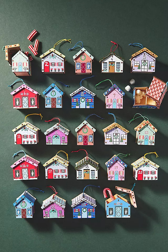 Village Advent Calendar Ornaments, Set of 24 | Anthropologie (US)