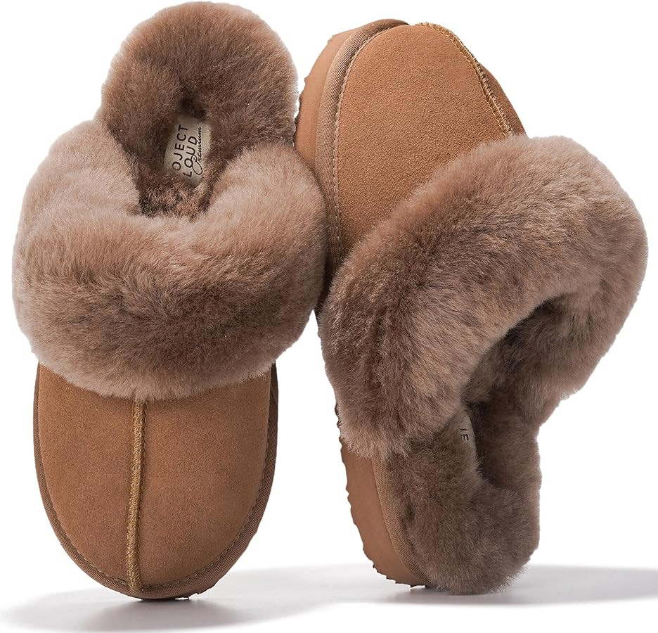 Project Cloud Genuine Leather Slippers for Women Footwear with Genuine Fur Lining Womens Clogs & ... | Amazon (US)