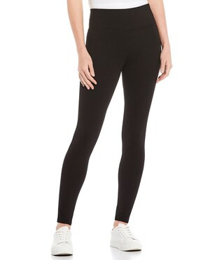 Slim Factor by Investments Ponte Knit Wide Waist Leggings | Dillard's
