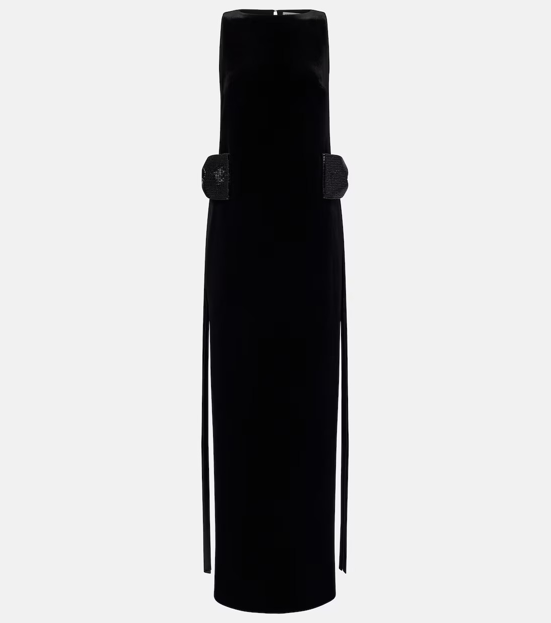 Embellished bow-detail velvet maxi dress | Mytheresa (UK)