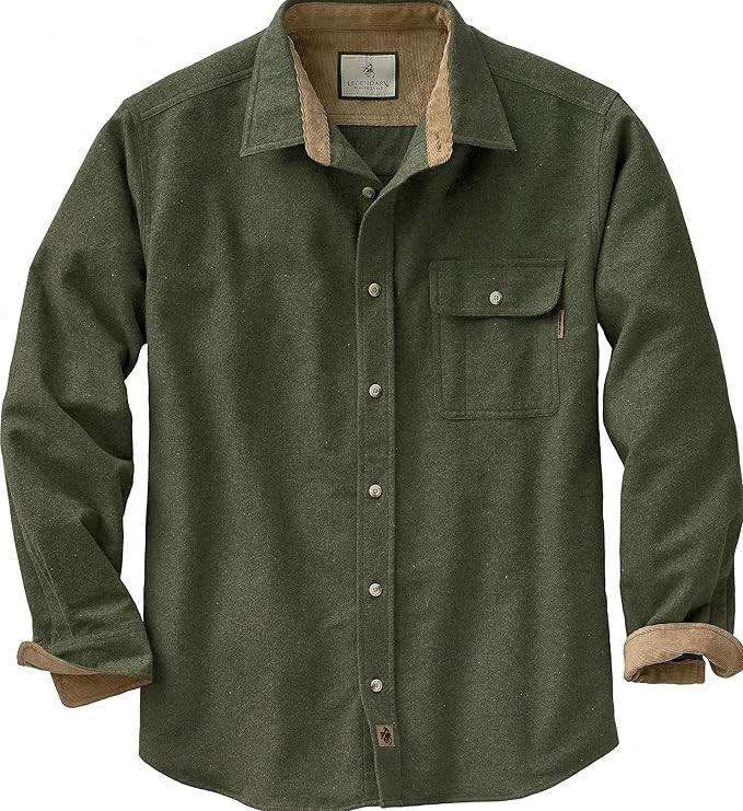 Legendary Whitetails Men's Buck Camp Flannel Solid Shirt | Amazon (US)