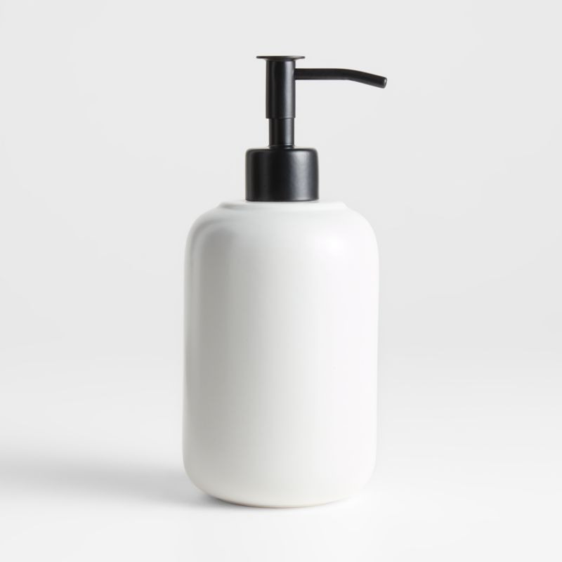 Chet Ceramic White Soap Dispenser + Reviews | Crate & Barrel | Crate & Barrel