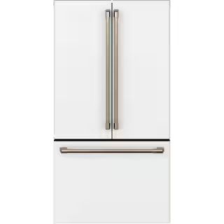 Cafe 23.1 cu. ft. Smart French Door Refrigerator in Matte White, Counter Depth and ENERGY STAR CW... | The Home Depot