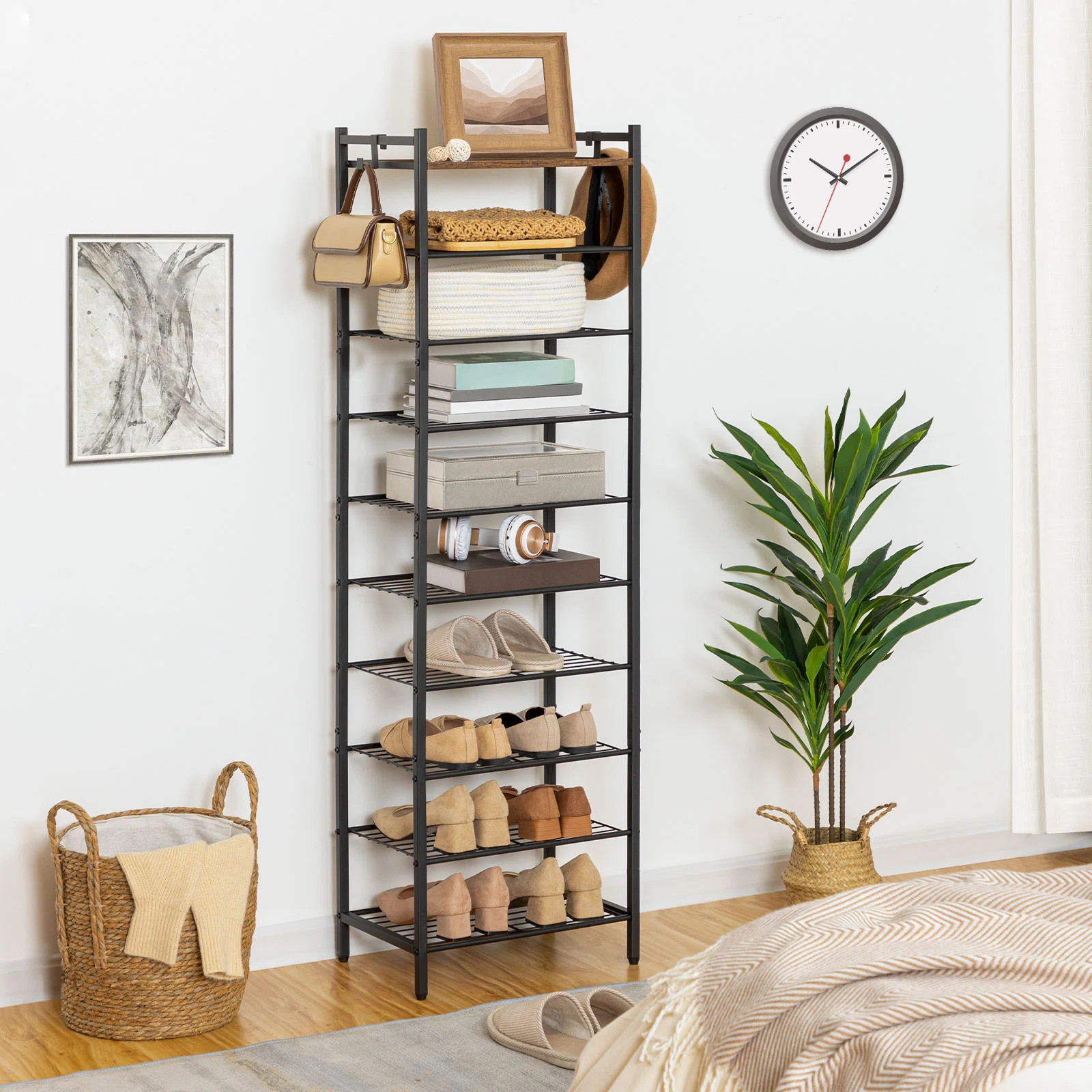 Rebrilliant 10 Tier 20 Pairs Shoe Storage Rack & Reviews | Wayfair | Wayfair North America