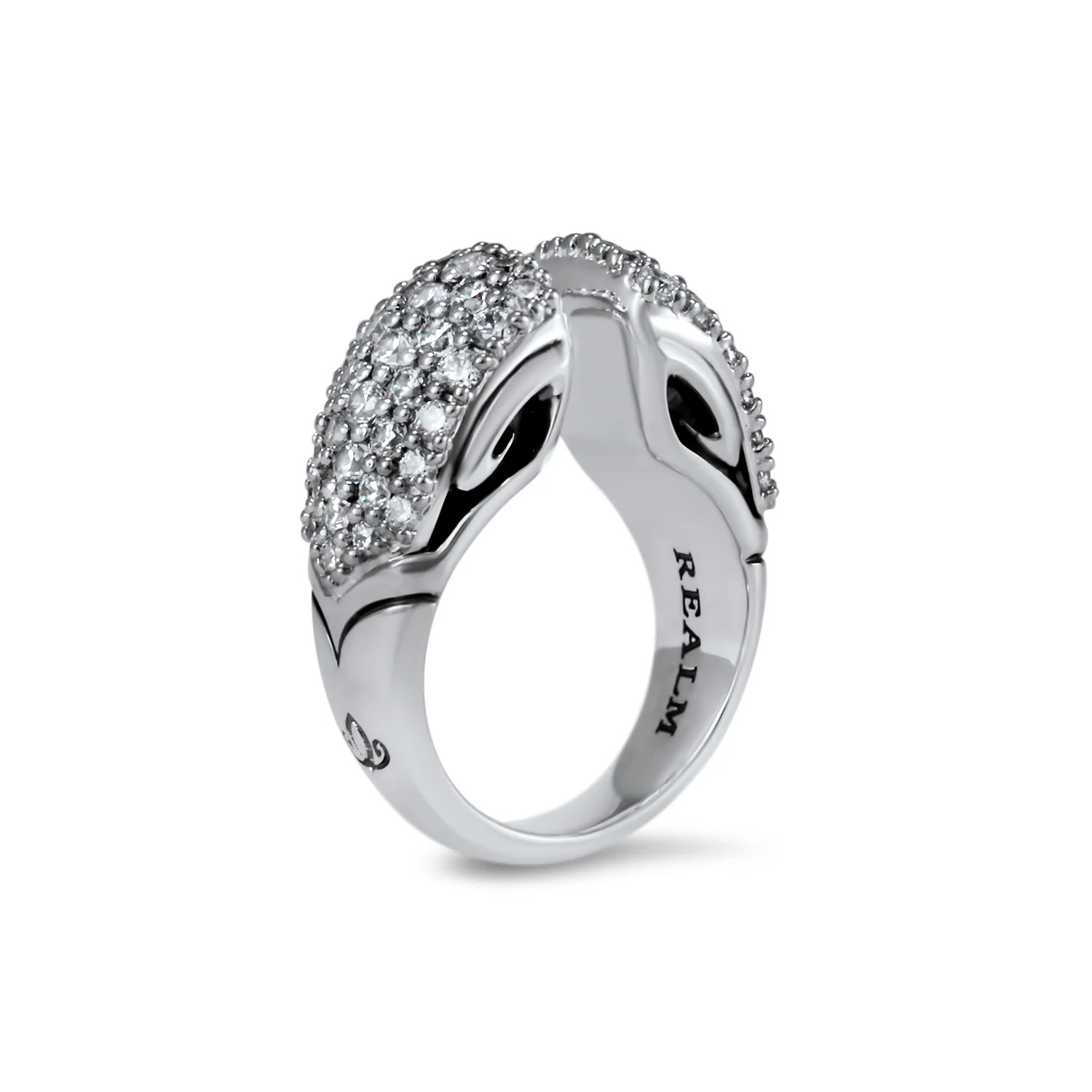 Spirit Pavé Stack Ring 13mm - Sterling Silver + CZ Blanc | REALM Fine + Fashion Jewelry