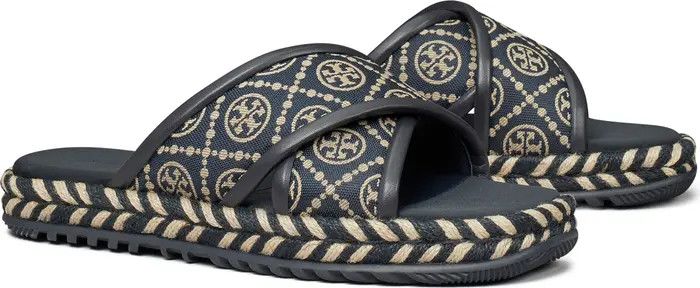 Tory Burch T Monogram Cross Espadrille Slide Sandal | Nordstrom | Nordstrom