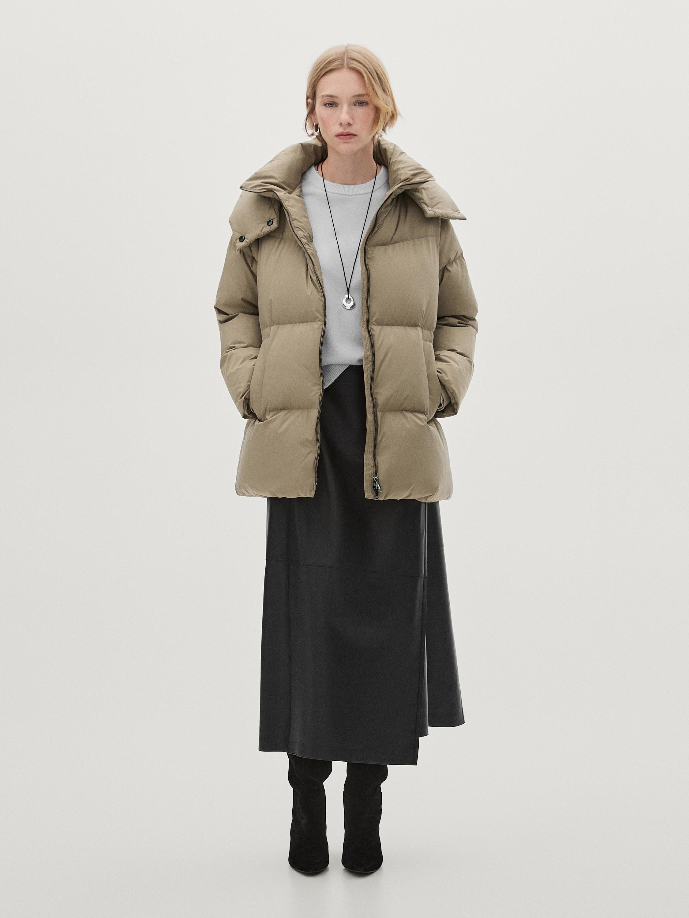 Technical fabric down puffer jacket | Massimo Dutti UK