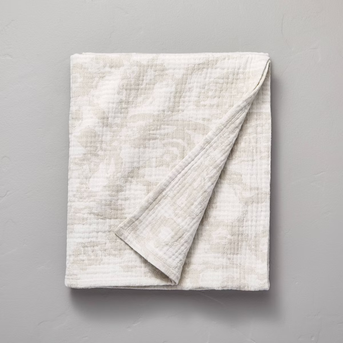 Floral Gauze Jacquard Bed Throw Tonal Cream - Hearth & Hand™ with Magnolia | Target
