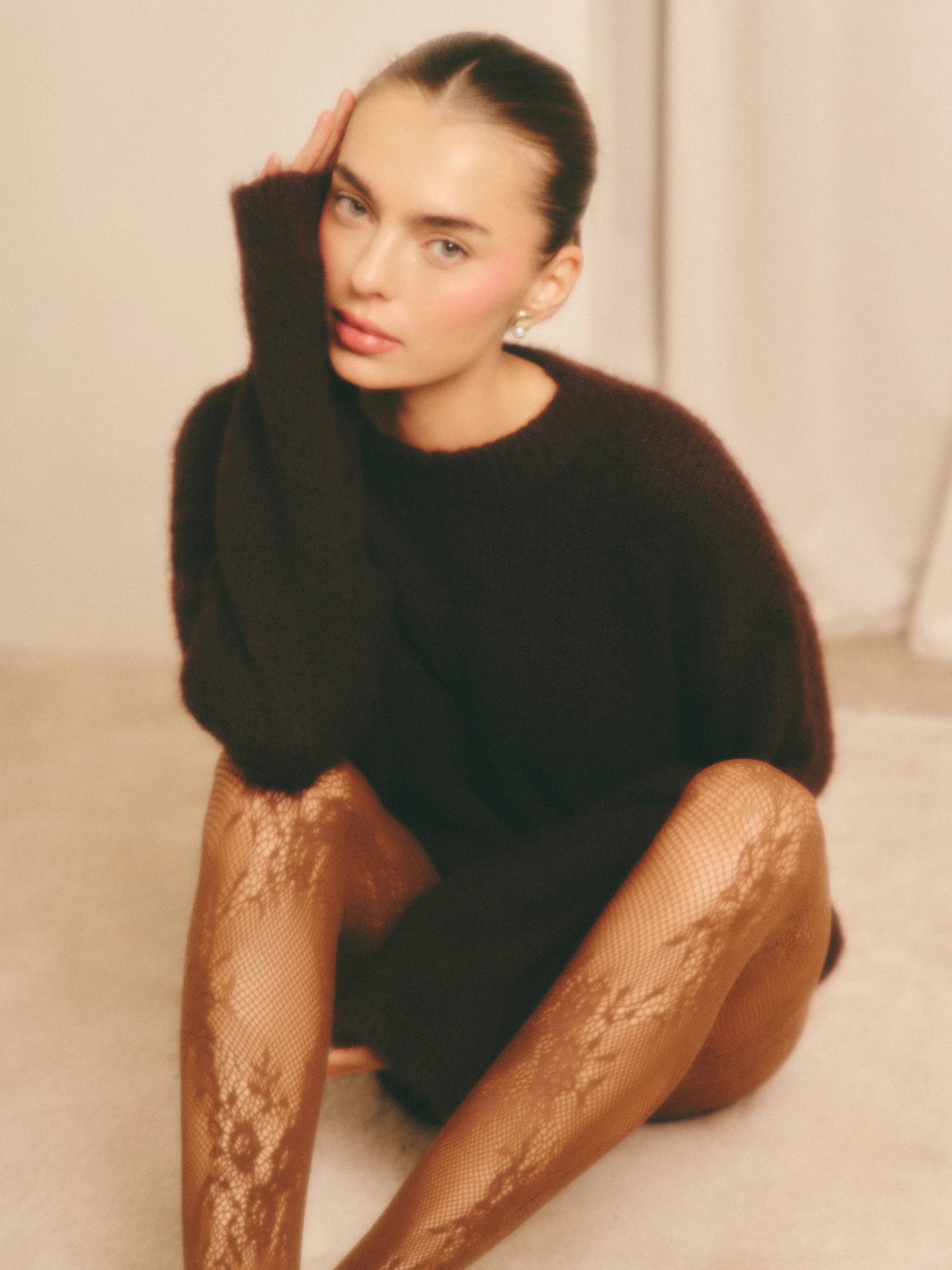 Cece Fluffy Jumper - Chocolate | Pretty Lavish (UK)