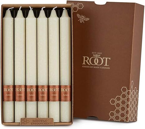 Root Candles Unscented Arista Timberline 9-Inch Dinner Candles, 12-Count, Ivory | Amazon (US)