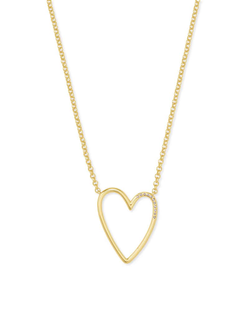 Ansley Heart Pendant Necklace in Gold | Kendra Scott