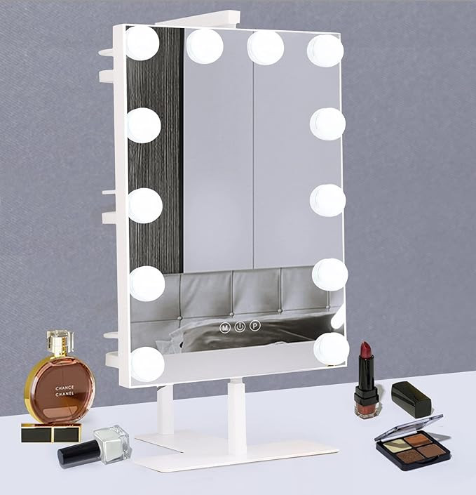 Lighted Vanity Mirror with Lights, Makeup Mirror with Storage Shelves, Vanity Mirror with Lights ... | Amazon (US)
