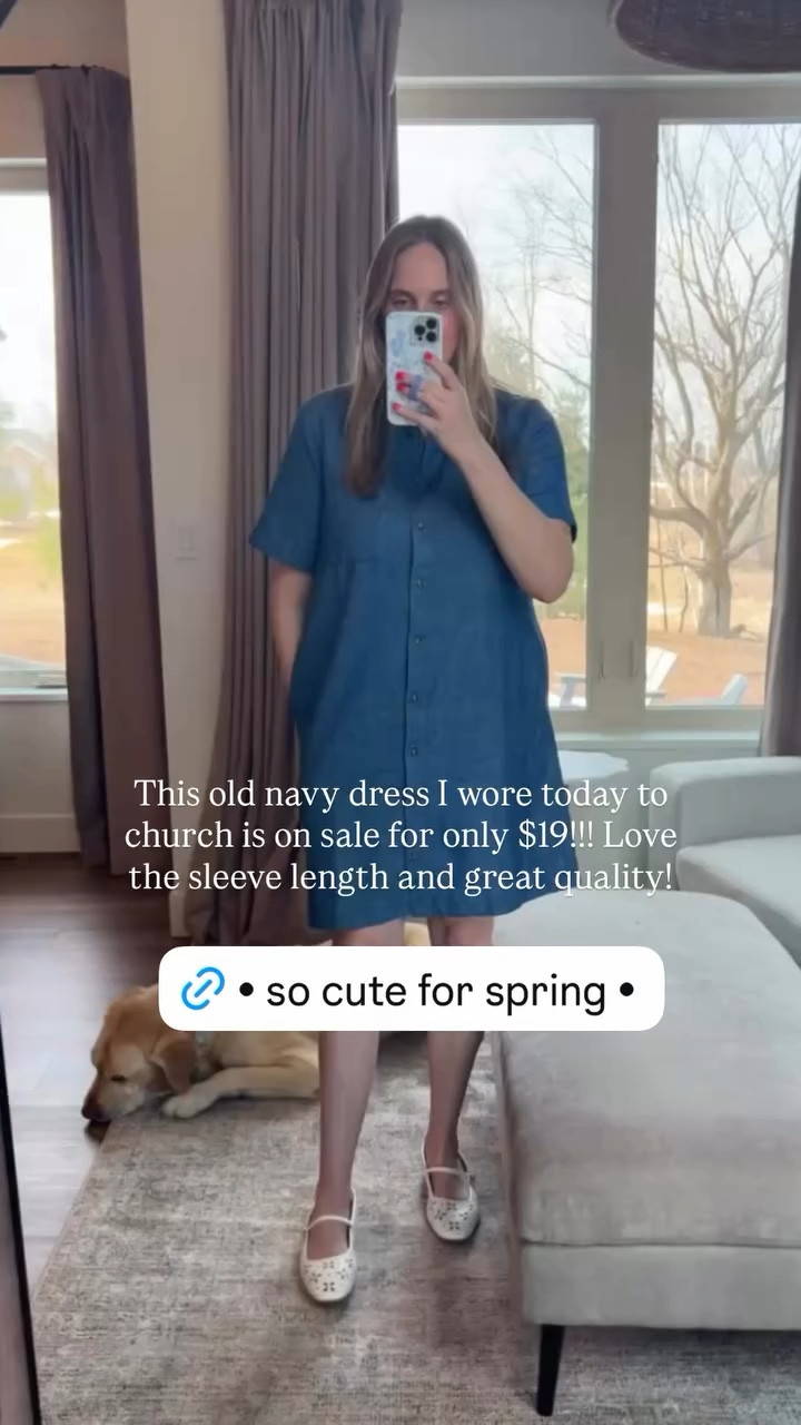 This old navy dress I wore today to church is on sale for only $19!!! Love the sleeve length and great quality!