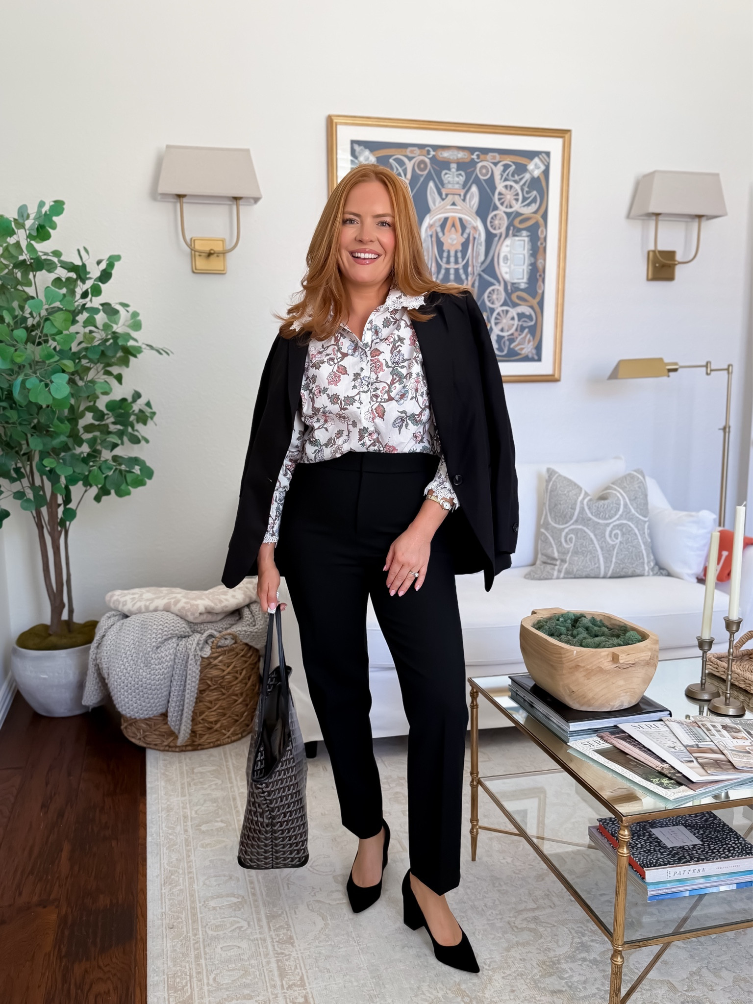 Classic black work outfit 🖤 Spanx work pants + floral blouse
These Spanx PerfectFit pants are one of my favorite office staples—stretchy, flattering, and postpartum-friendly. I wear my usual size. Perfect for business casual workdays. Shop the look in my LTK!

#LTKmomlife #LTKWorkwear #LTKspring